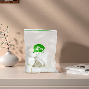 Transparente Recicla Los Bolsos Herméticos Del Almacenamiento De La Marihuana De La Prueba Del Olor De La Cremallera Del Aire Verde PE 3,5