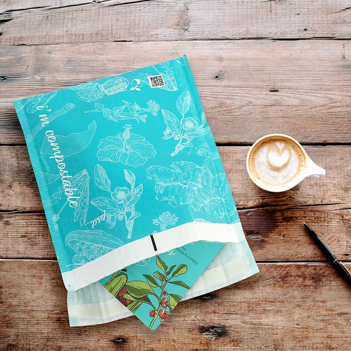 Bolsas De Burbujas Compostables Autoadhesivos Con Impresión Personalizada Para Suscripción De Café Y Té