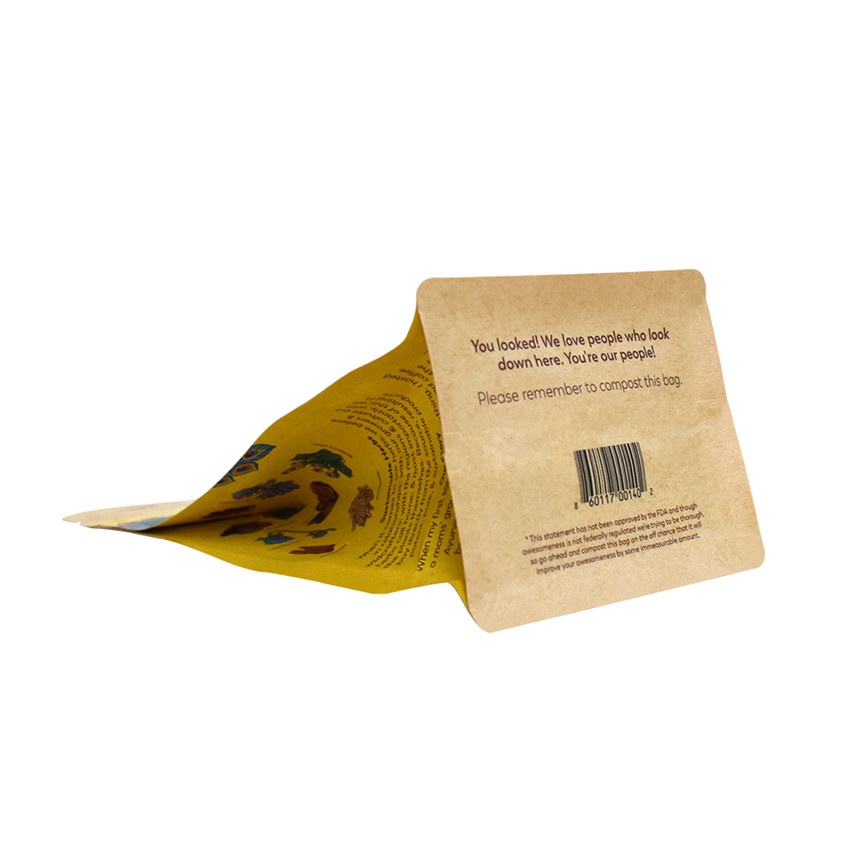 Diseño creativo Varnishing biodegradable bolsas de papel kraft sachet bolsas de café personalizadas