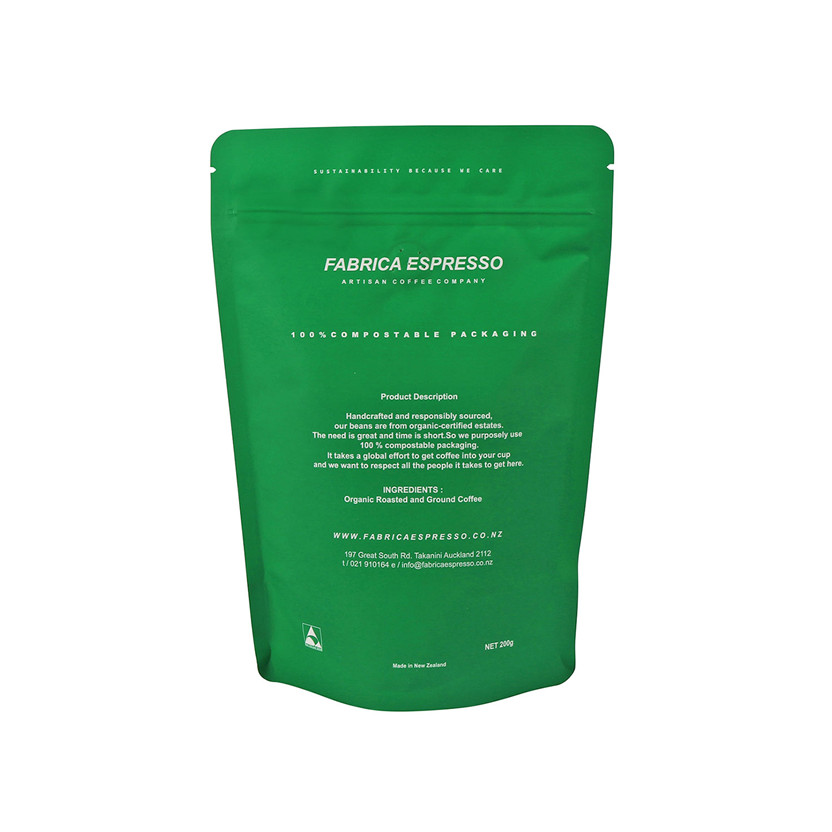 Bolsas de cremallera transparente de aluminio impreso personalizado envasado 100% compostable 12 oz bolsas de café