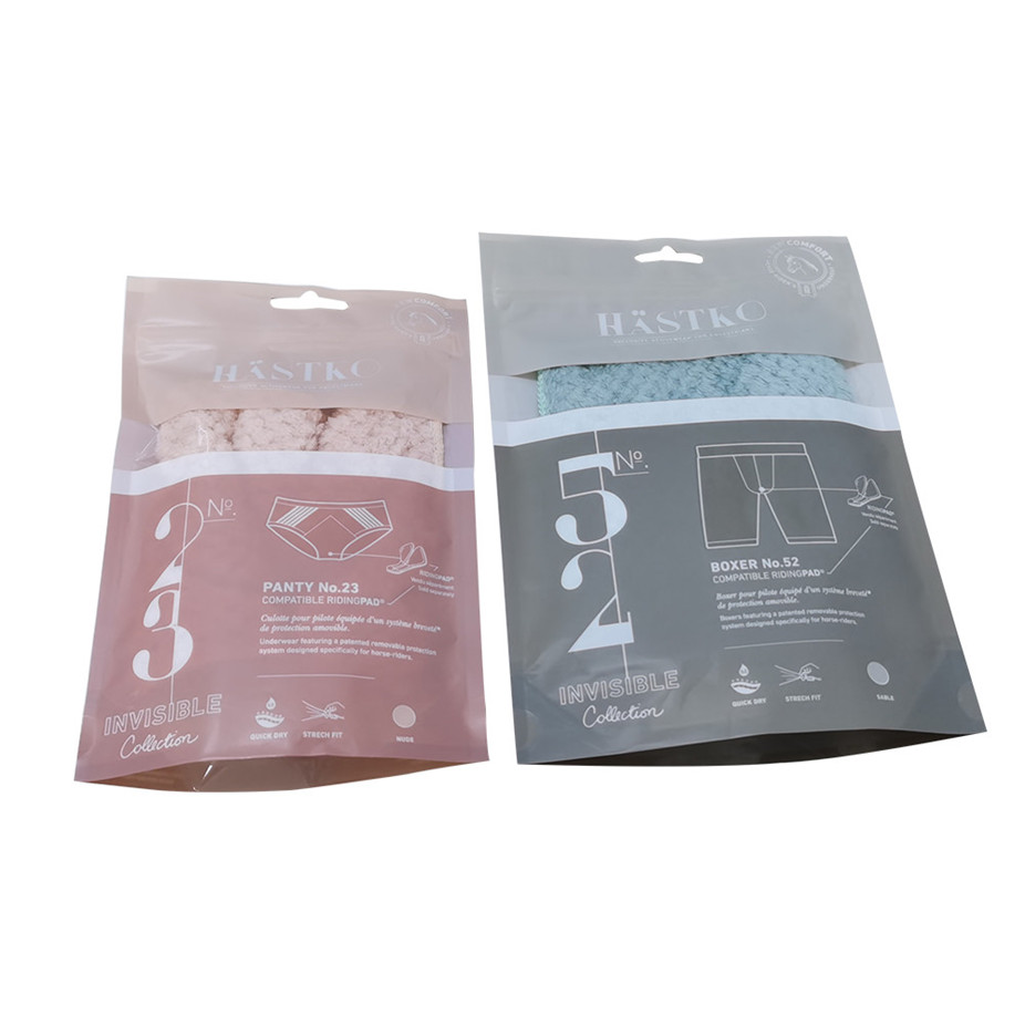 Ropa de papel con Zipllock Repelable Empacando bolsas de plástico para la impresión de bolsas de ropa