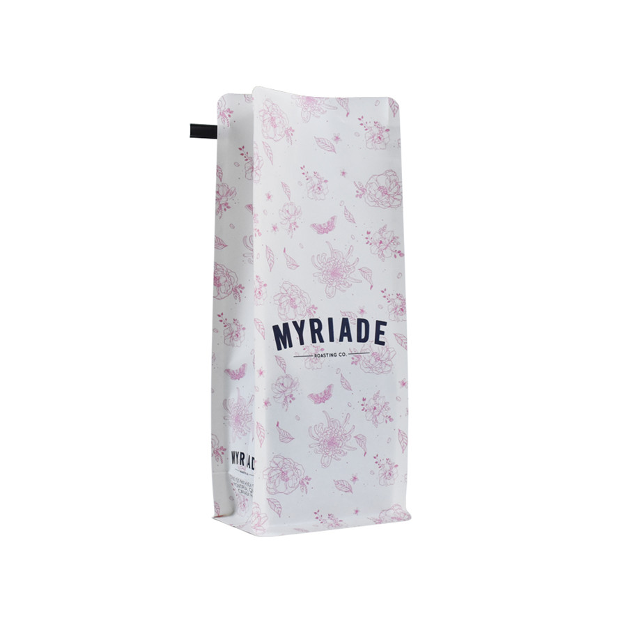 Bolso de café de papel de PLA kraft personalizado con corbata de hojalata