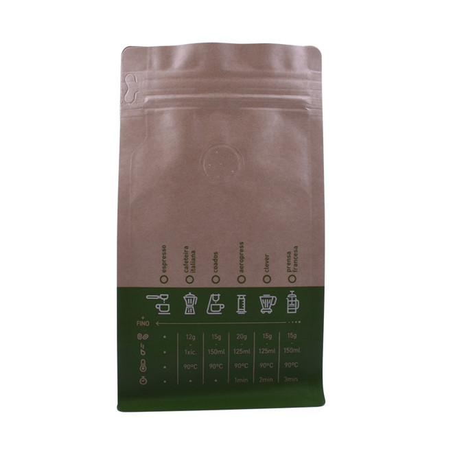 Bolsa de café Zipllock a prueba de humedad de fondo cuadrado con logotipo de estampado caliente