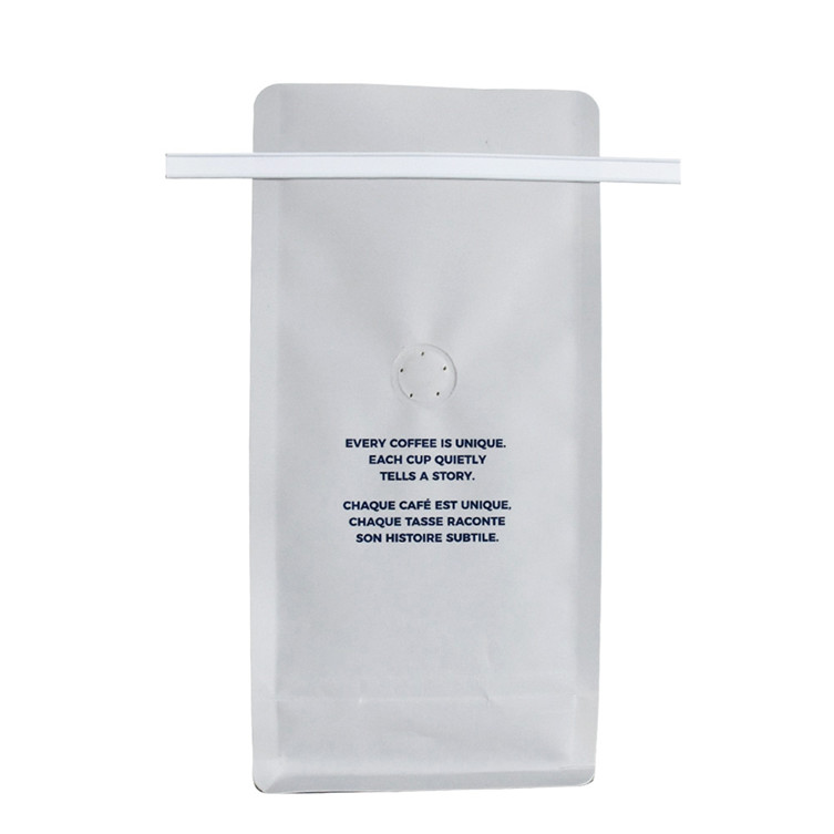 Bolso de empaque de fondo plano de café sostenible impreso personalizado con tinte con tinte