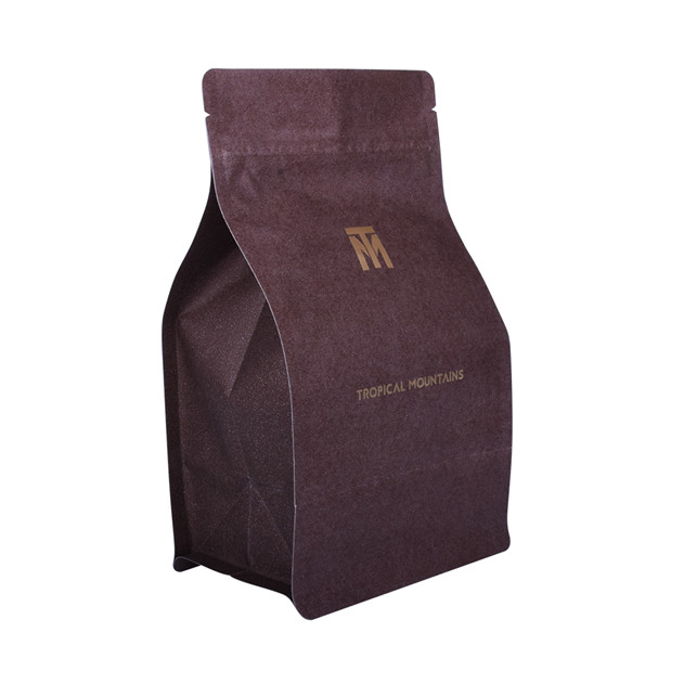 Caja de caja de caja baja a base de plantas Bolsa de papel de sello superior con estampado de logotipo