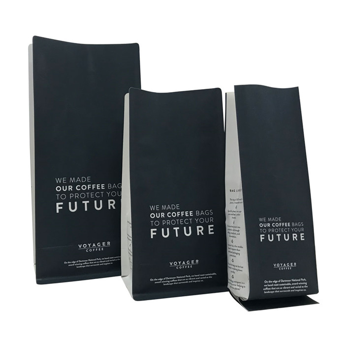 Bolsas de café de envases compostables sin plástico con logotipo personalizado impreso