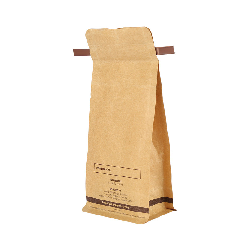 Fábrica de bolsas de fondo plano de café degradable ecológico