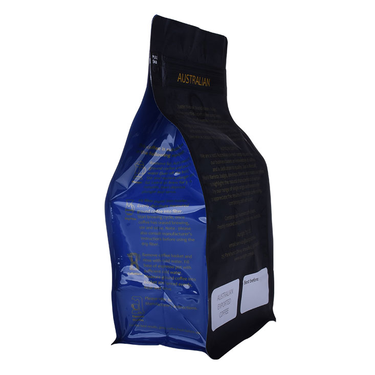 Impresión en huecograbado colorida bolsa de café Kraft de fondo redondo