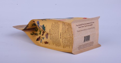 Plazo de café de fondo cuadrado personalizado compostable Fabricante de bolsas Kraft de China