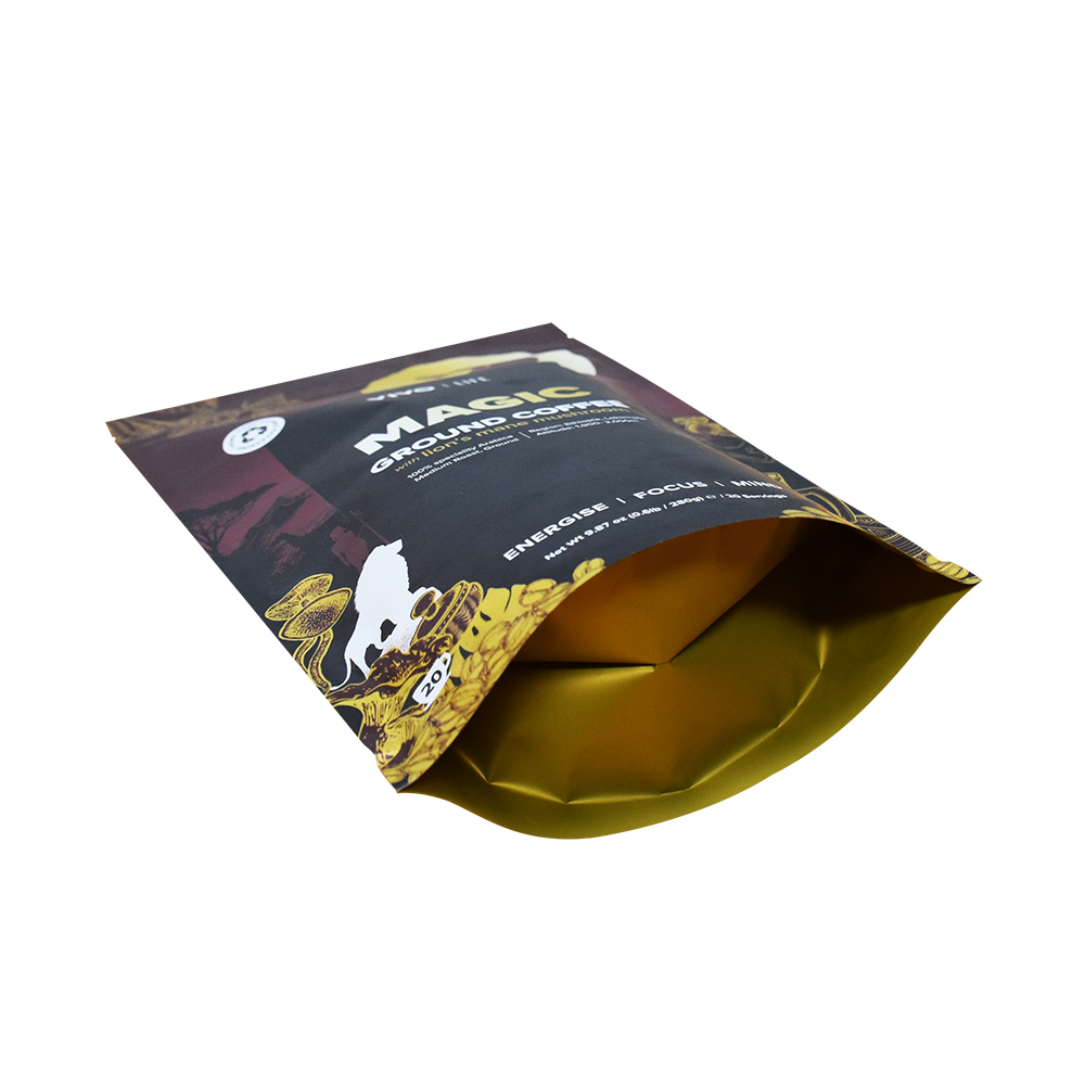 Embalaje personalizado de bolsa de té o café biodegradable con cremallera