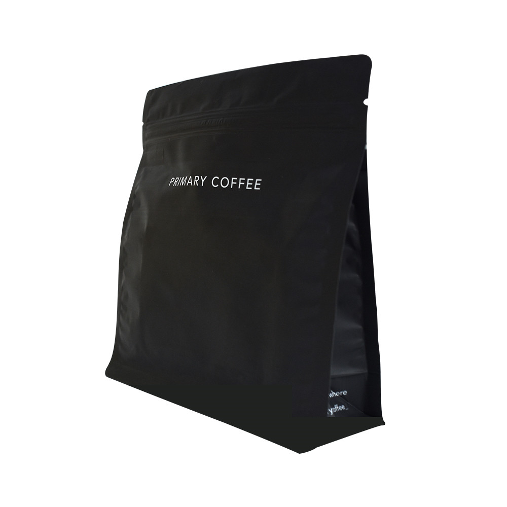 Logotipo personalizado acabado mate bolsas de café de fondo plano impreso personalizado