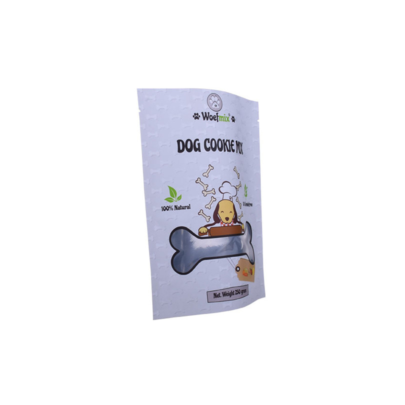 Bolsas de comida para mascotas de fondo plano impresas personalizadas con cremallera deslizante