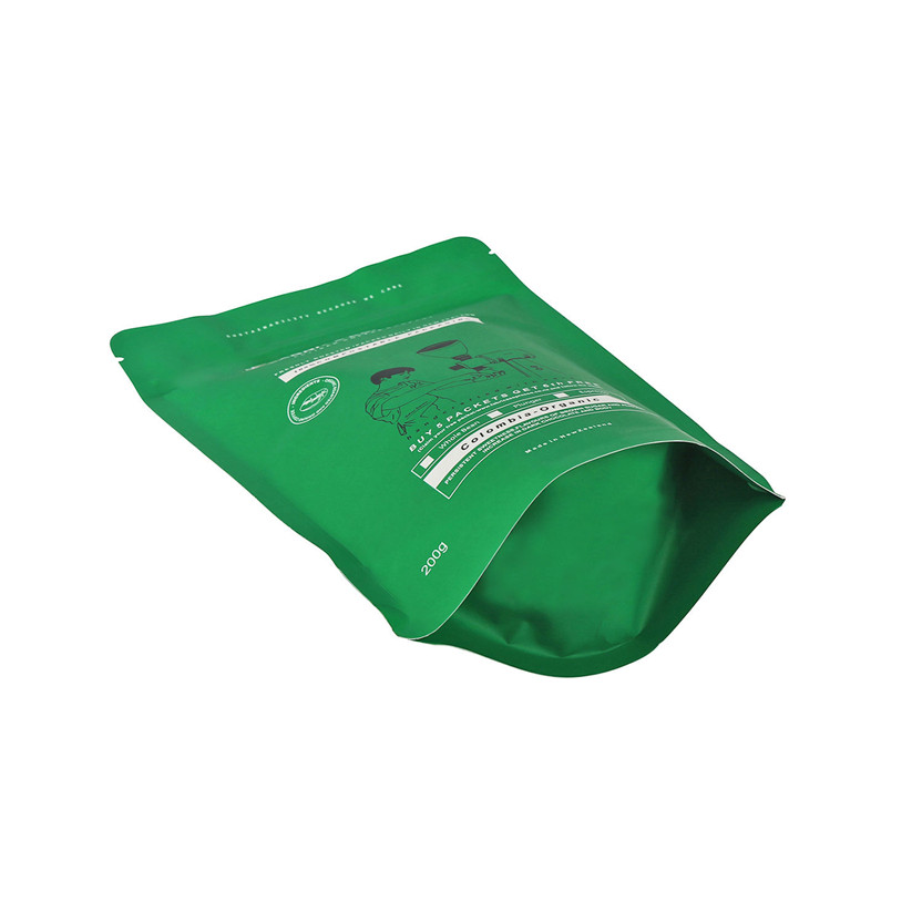 Bolsas de cremallera transparente de aluminio impreso personalizado envasado 100% compostable 12 oz bolsas de café