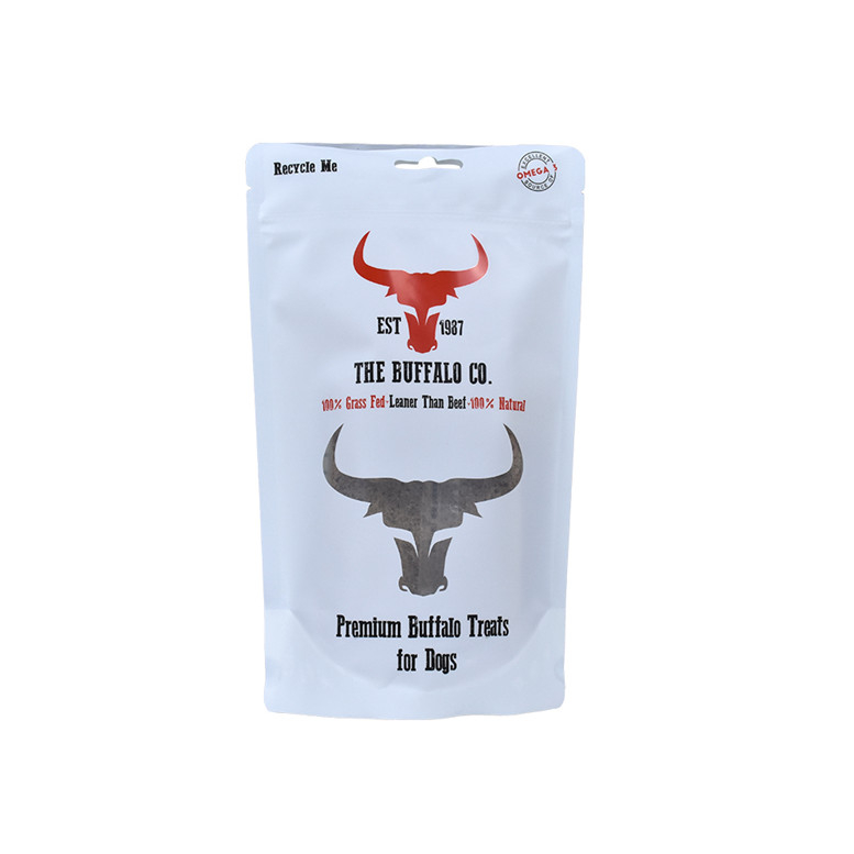 Embalaje flexible de lágrima Notch Recycle Cat Dog Food Pouching Pouches Bolsa de plástico de comida para mascot