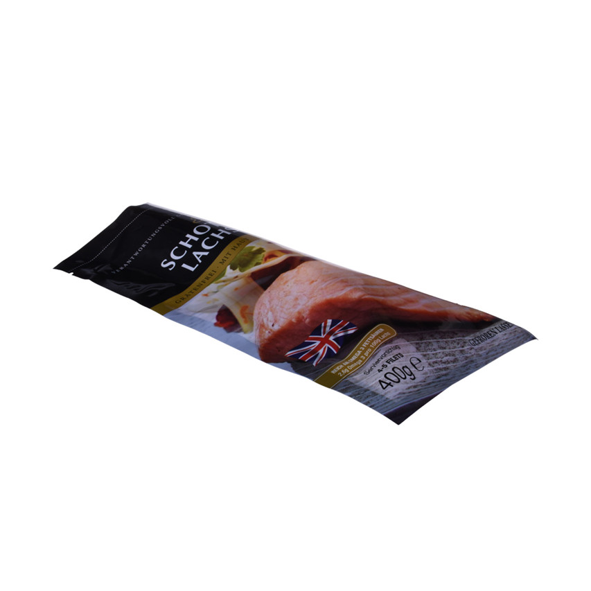 Mancha de sello de calor brillo con caldo de envasado biodegradable mate bolsas de sellador de alimentos de la cremallera de la cremallera