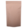 Bolsa de papel marrón de tamaño personalizado con cremallera para empacar bocadillos en stock