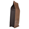Bolsas de café negros de papel kraft compostables personalizables con válvula en la bolsa de fondo plano