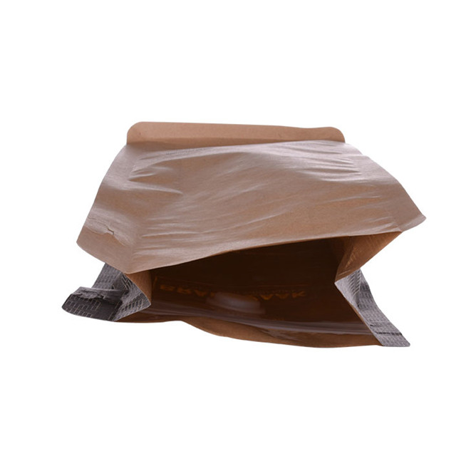 Bolsa de café de papel reciclable laminado con válvula en el embalaje en forma de caja