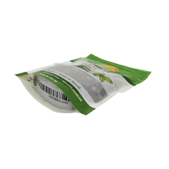 Paquete de té de bolsas de plástico de pie compostables con muesca de lágrima