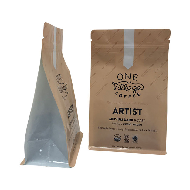 Material laminado de moda Kraft Paper Coffee Packaging sostenible con tirolina