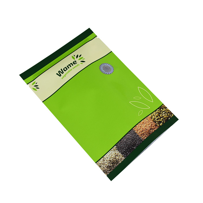 Biopelícula laminada 3 bolsas de sello lateral Embalaje de papel ecológico bolsas de semillas impresas