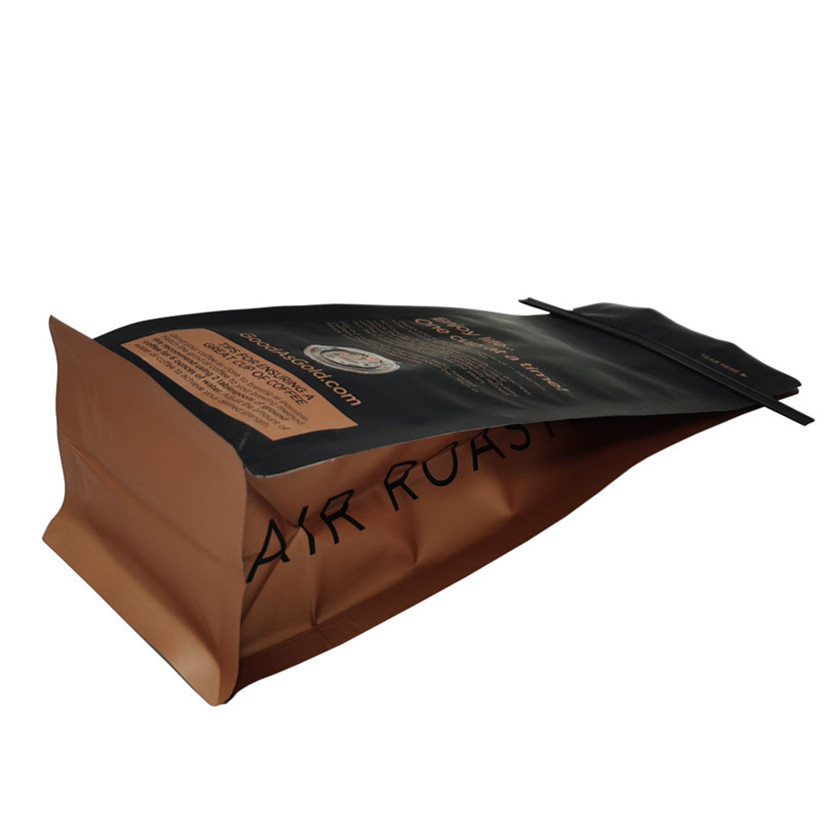 Bolsa impresa personalizada de fondo plano con fuelle diverso bolso de embalaje de café