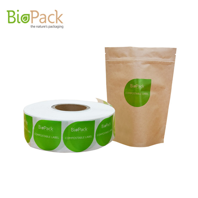  Pegatina de celofán personalizada etiqueta compostable pasta ecológica en la bolsa de dolor