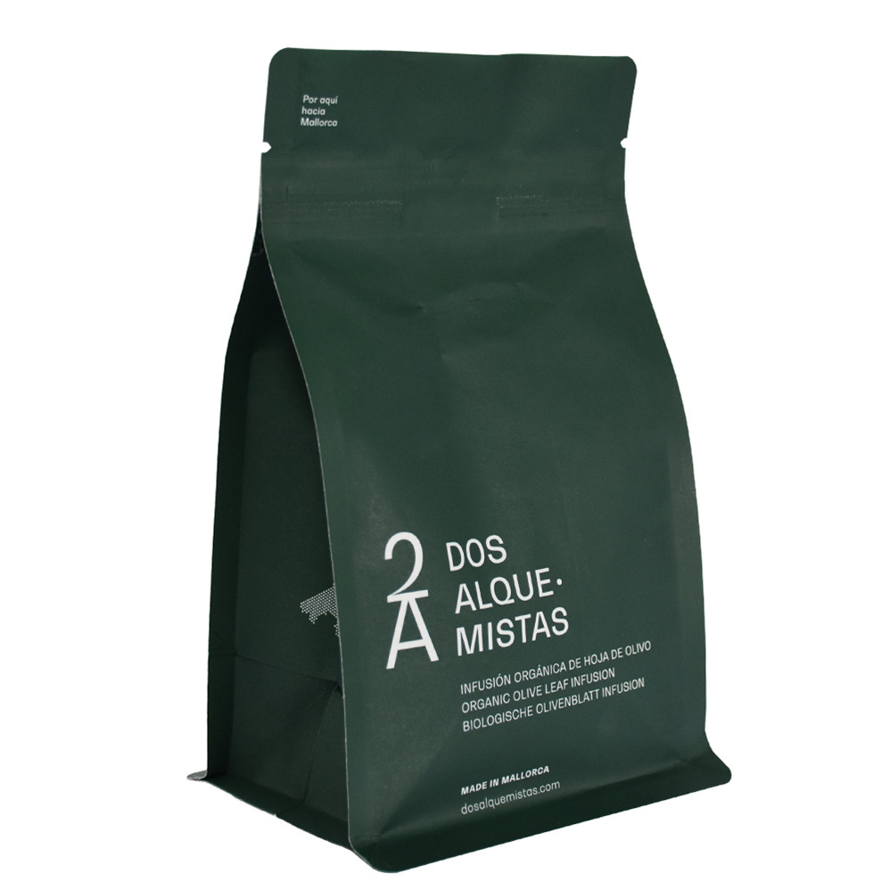 Bolsa de café verde compostable popular
