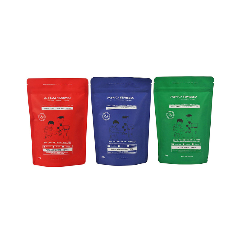 Embalaje de café a prueba de humedad con bloqueo de cremallera personalizada personalizada
