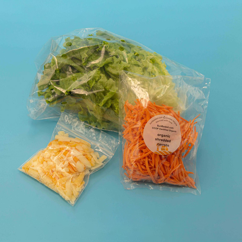 Certificados compostables y biodegradables bolsas de embalajes de vegetales de zanahoria personalizadas