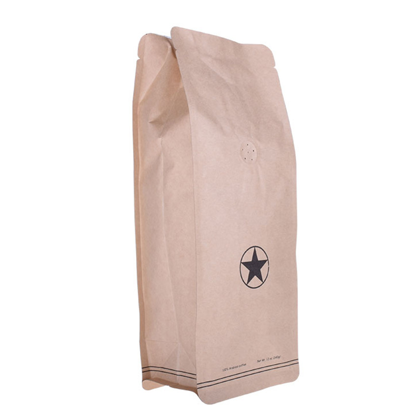 Bolsas de palomitas de maíz de celofán de bloqueo de cierre de cremallera con bolsas de café personalizables con válvula compostables