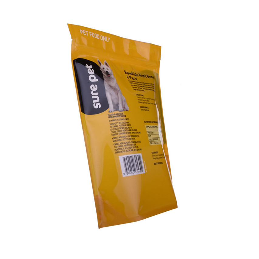 Bag Biodegradable Biodegradable de papel Kraft de buena calidad bolsas de comida para mascotas con ziplock