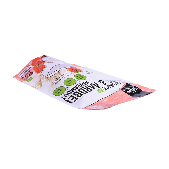 Bolsas de papel reciclables a prueba de humedad con zoplito resellable Bolsas de la corbata inferior Bolsa de batido de avena