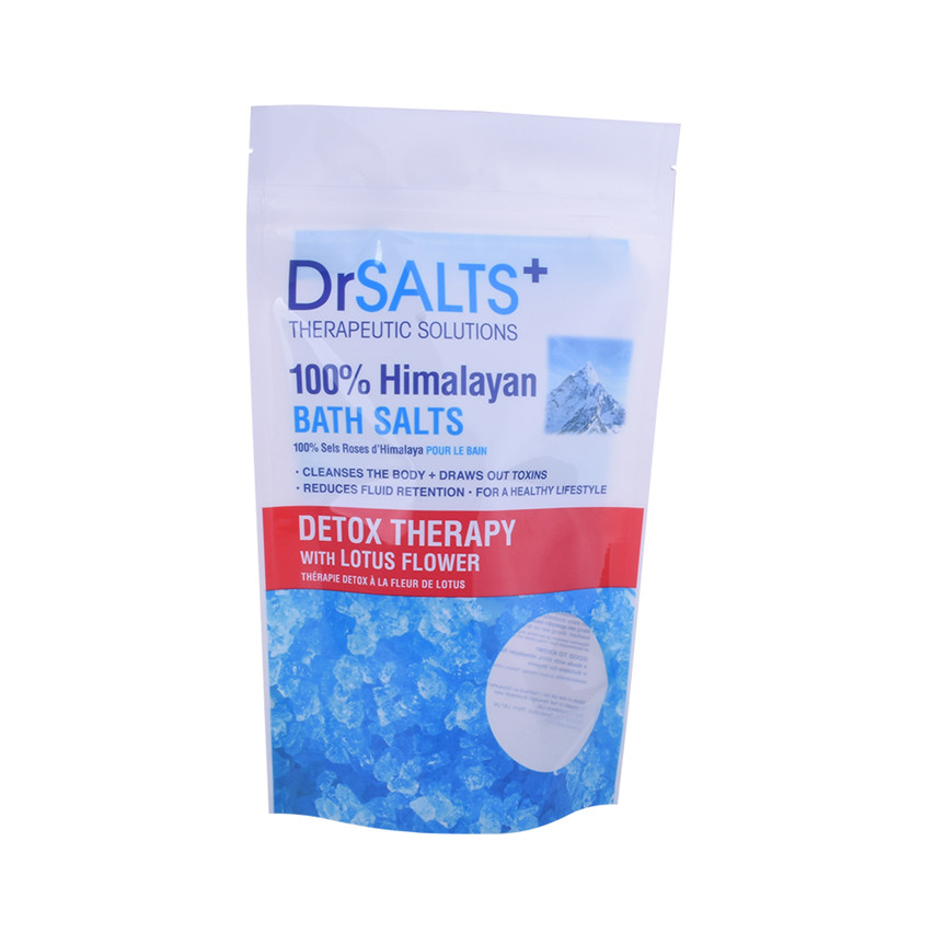 Mejor precio Eco Friendldy Impresión colorida Stand Up Bath Salt Packaging Bag