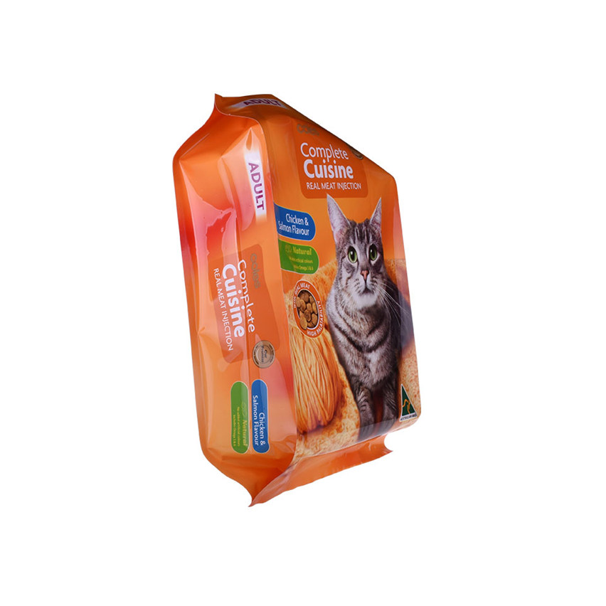 Mejor precio impresión colorida compostable reeligable gusset backs de alimentos para mascotas