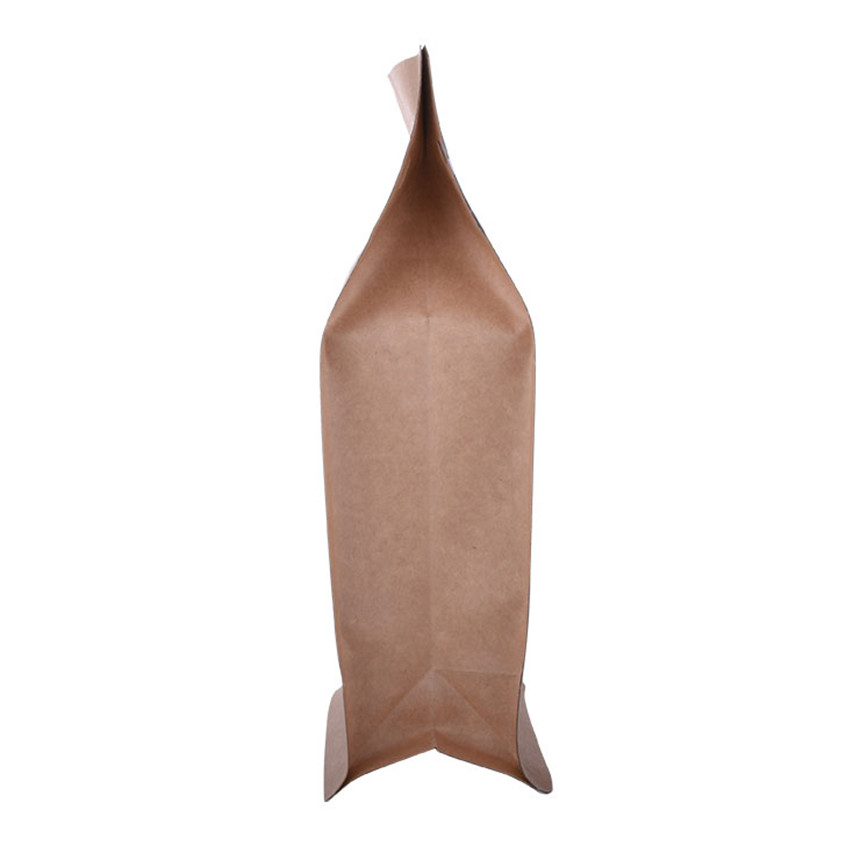 Bolsa de papel Kraft de fondo de alta calidad con tirolina de fondo transparente