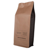 Bolsas de café negros de papel kraft compostables personalizables con válvula en la bolsa de fondo plano