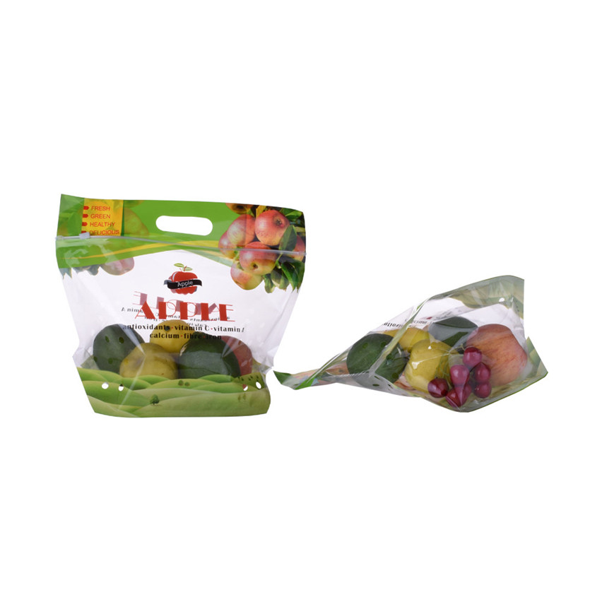 Bolsa de empaque reciclable de logotipo personalizado para frutas y verduras al por mayor