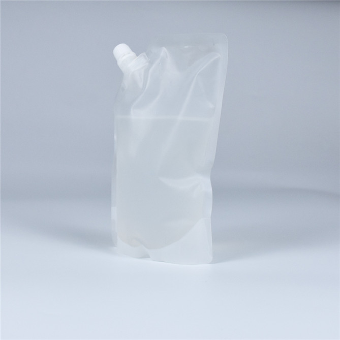 Bolsa de agua de pie transparente reciclable con boquilla