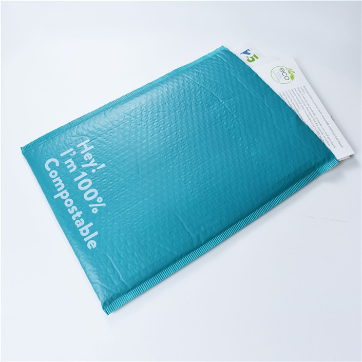 Bolsa de correo de soluciones de envío sostenibles compostables sin plástico con burbuja interior
