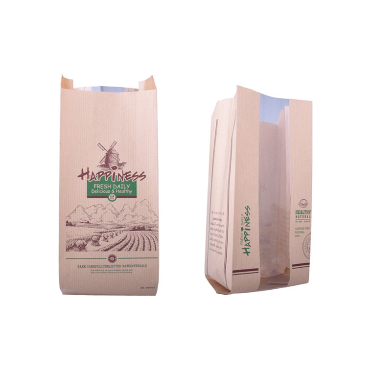 Bolsas de papel de material compostable con cierre de cremallera de plástico para harina