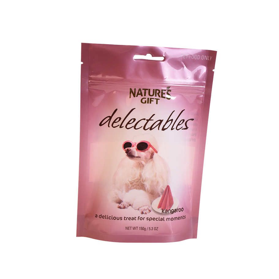 La comida para perros para mascotas trata la bolsa de envasado de plástico con bolsa de pie de alta calidad