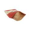 Material laminado Kraft Paper de pie de pie Polla de cremallera con ventana transparente al por mayor