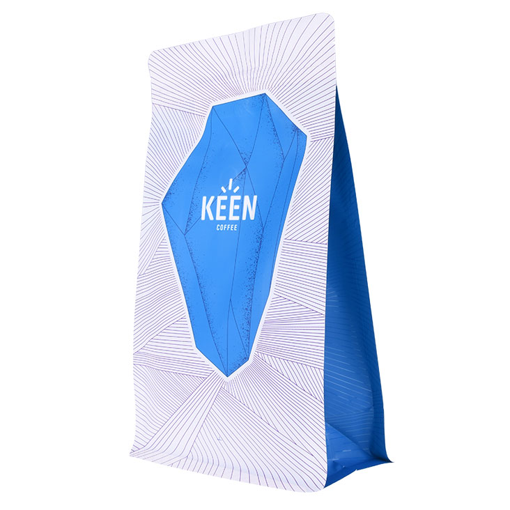 Marcas de la bolsa de fondo plana reciclable personalizada al por mayor para el embalaje del café