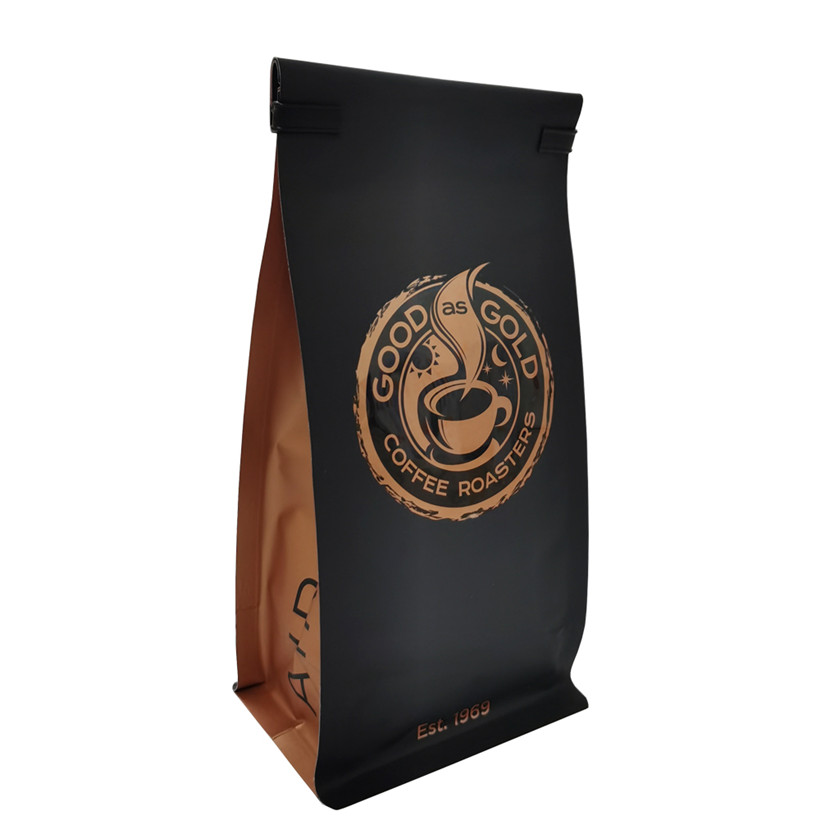 Bolsas de café a prueba de humedad impresas personalizadas con refugio lateral