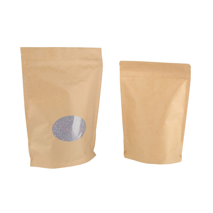 Mejor precio de alta calidad bolsas de paquete de papel de pie de alta calidad con ventana