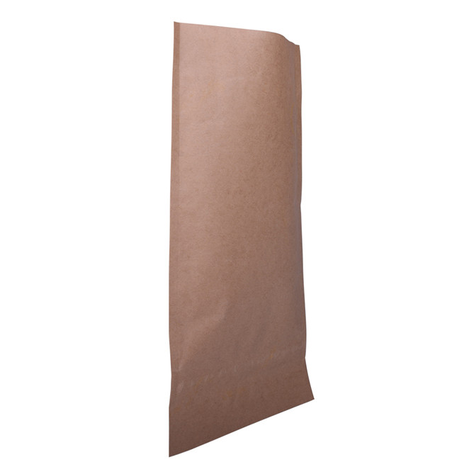 Bolsa de papel marrón de tamaño personalizado con cremallera para empacar bocadillos en stock
