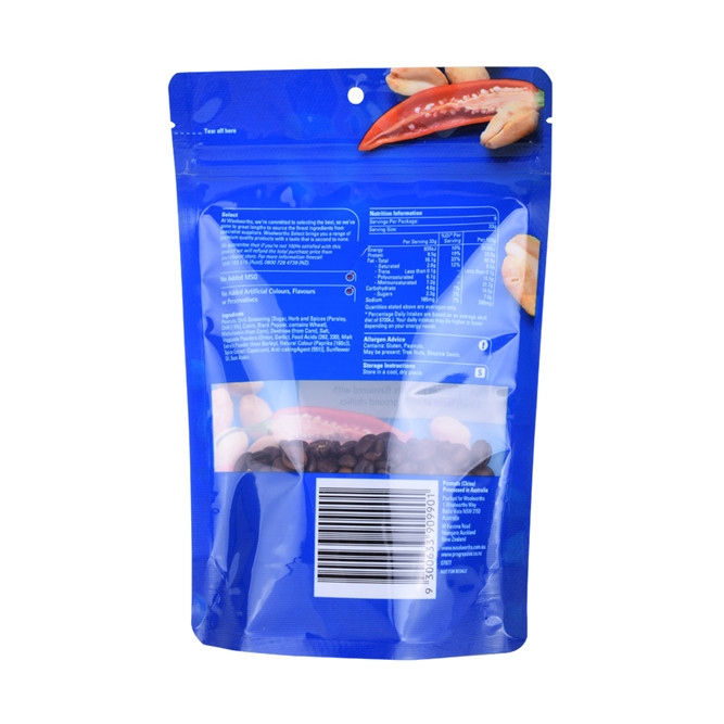 Paquete de bolsas de empaquetado de alimentos biodegradable con estampado sellado con cremallera