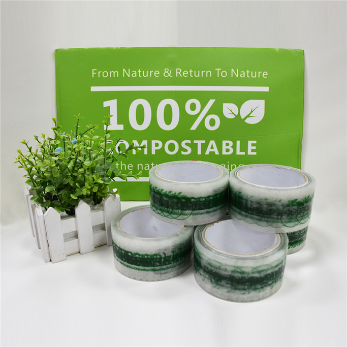 Fábrica de cinta de embalaje 100% compostable de buena calidad impresa personalizada