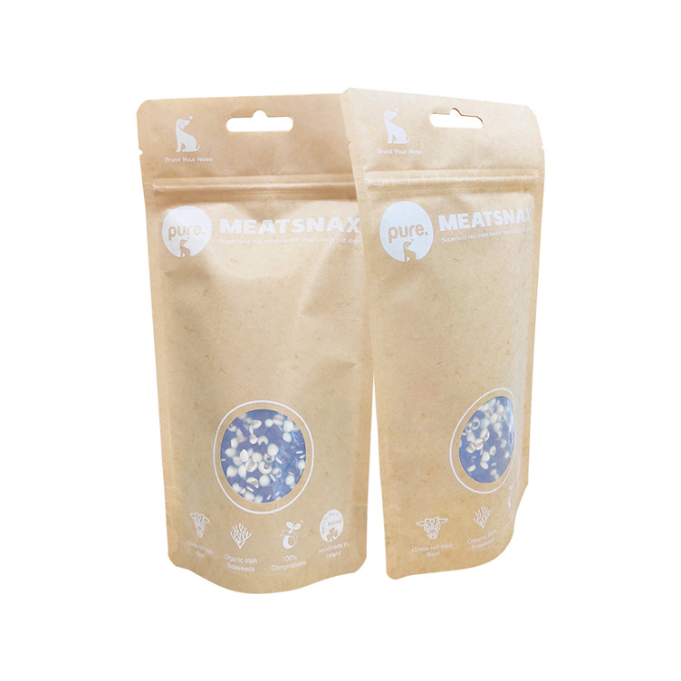 Materiales de maíz a base de maíz de sello con estampado impreso personalizado bolsas de comida de gato con ventana